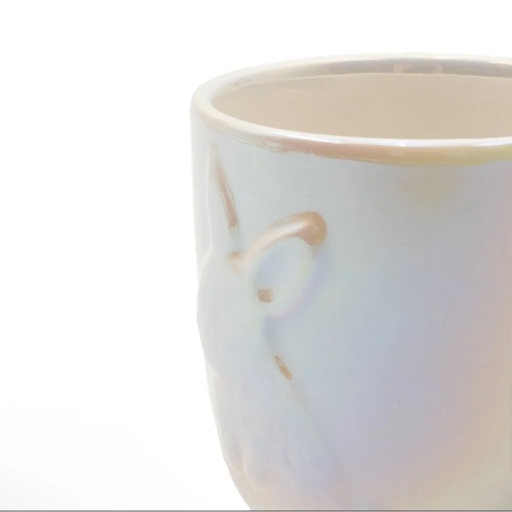 3 for $15 SALE Target Bullseye Easter Bunny Coffee or Tea Mug, white iridescent